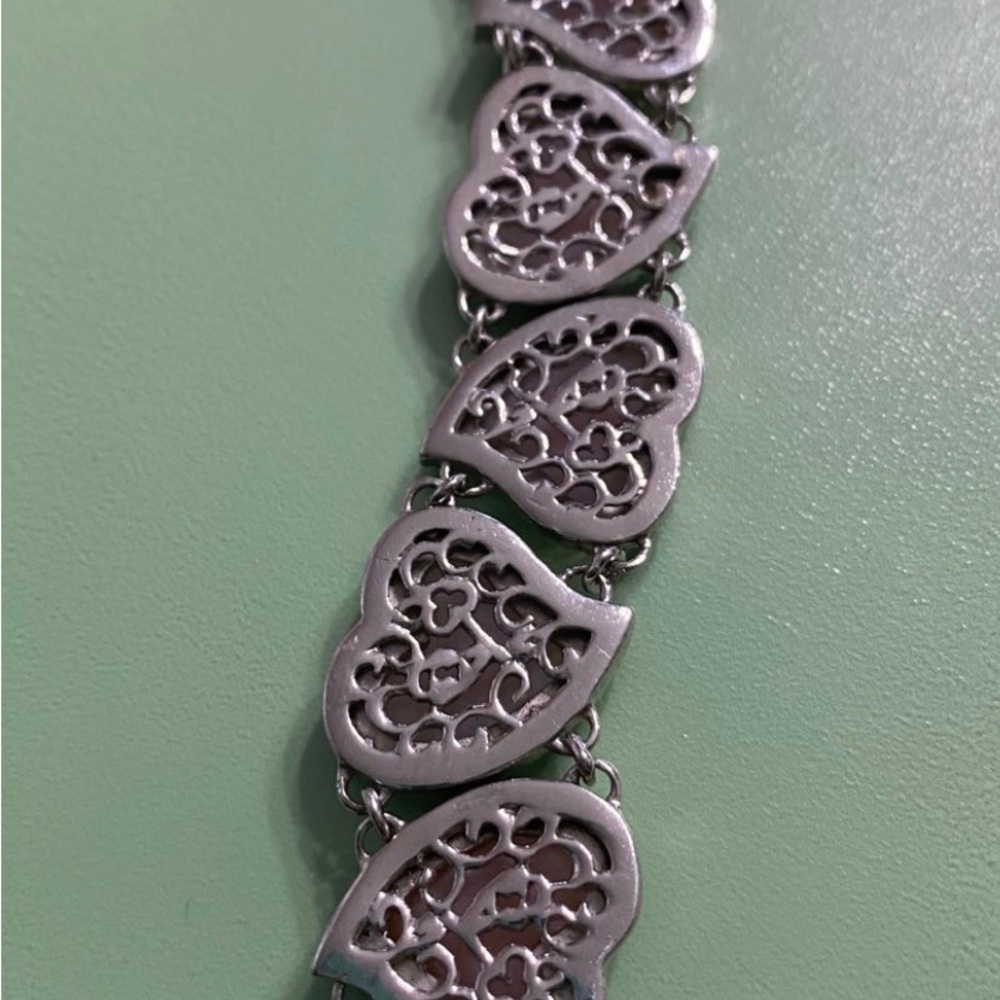 Sterling Rose Quartz Hearts Bracelet - Picture 6 of 9